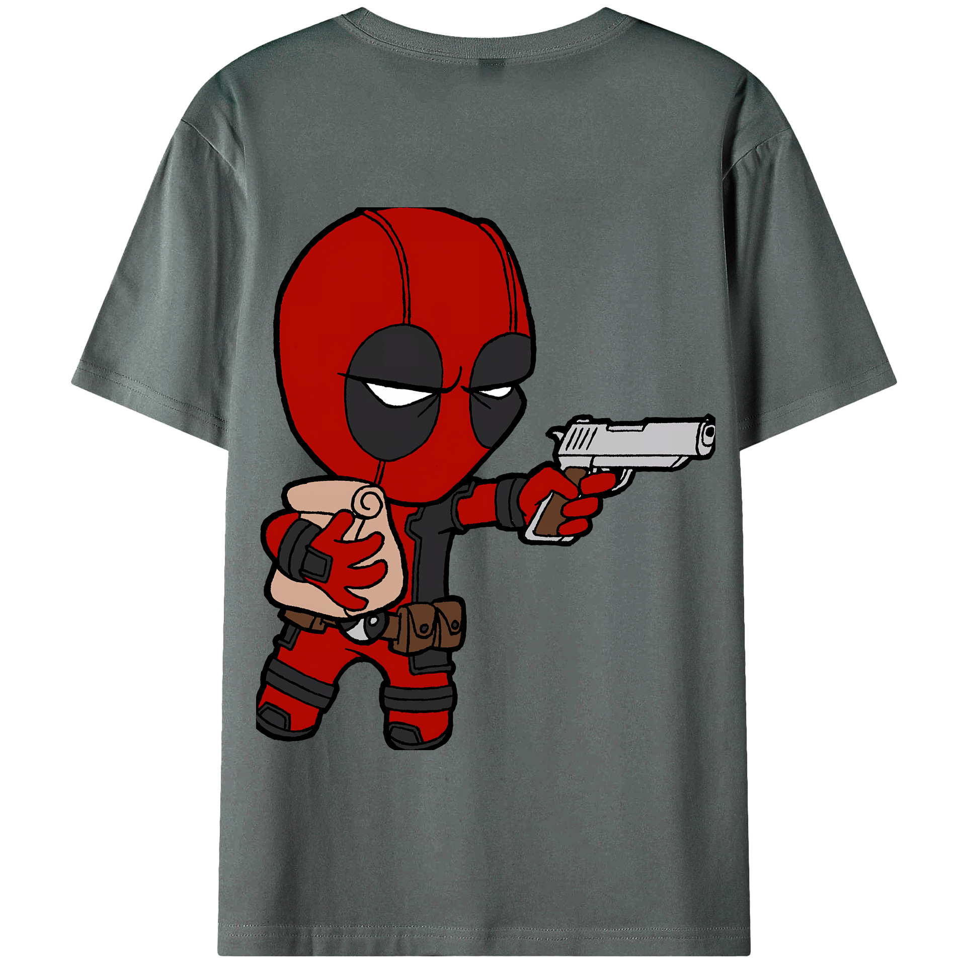 （画像用） Deadpool デッドプール 綿100％半袖Tシャツ（背面プリント）
